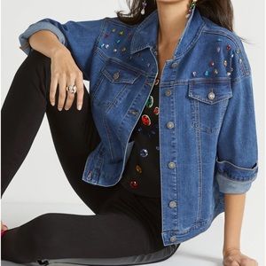 New York & Co - Gemstone-Embellished Denim Jacket
